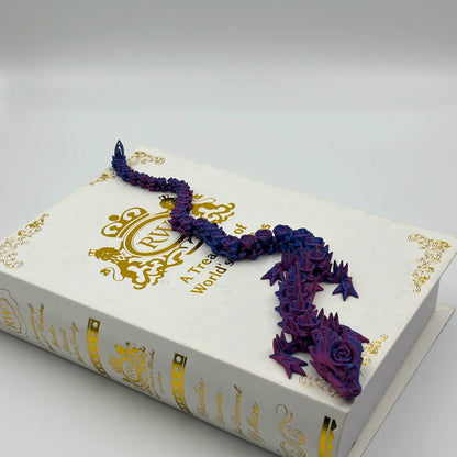 Eco-Friendly 3D Printed Rose Dragon – Flexible PLA Sensory Toy | Fantasy Gift & Home Decor