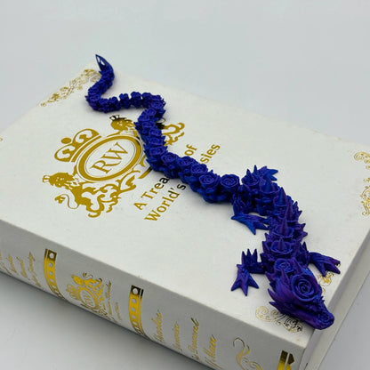 Eco-Friendly 3D Printed Rose Dragon – Flexible PLA Sensory Toy | Fantasy Gift & Home Decor