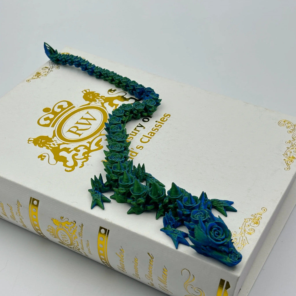 Eco-Friendly 3D Printed Rose Dragon – Flexible PLA Sensory Toy | Fantasy Gift & Home Decor