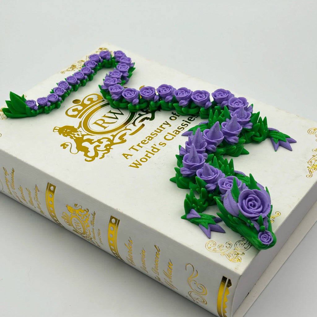 Eco-Friendly 3D Printed Rose Dragon – Flexible PLA Sensory Toy | Fantasy Gift & Home Decor