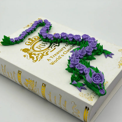 Eco-Friendly 3D Printed Rose Dragon – Flexible PLA Sensory Toy | Fantasy Gift & Home Decor