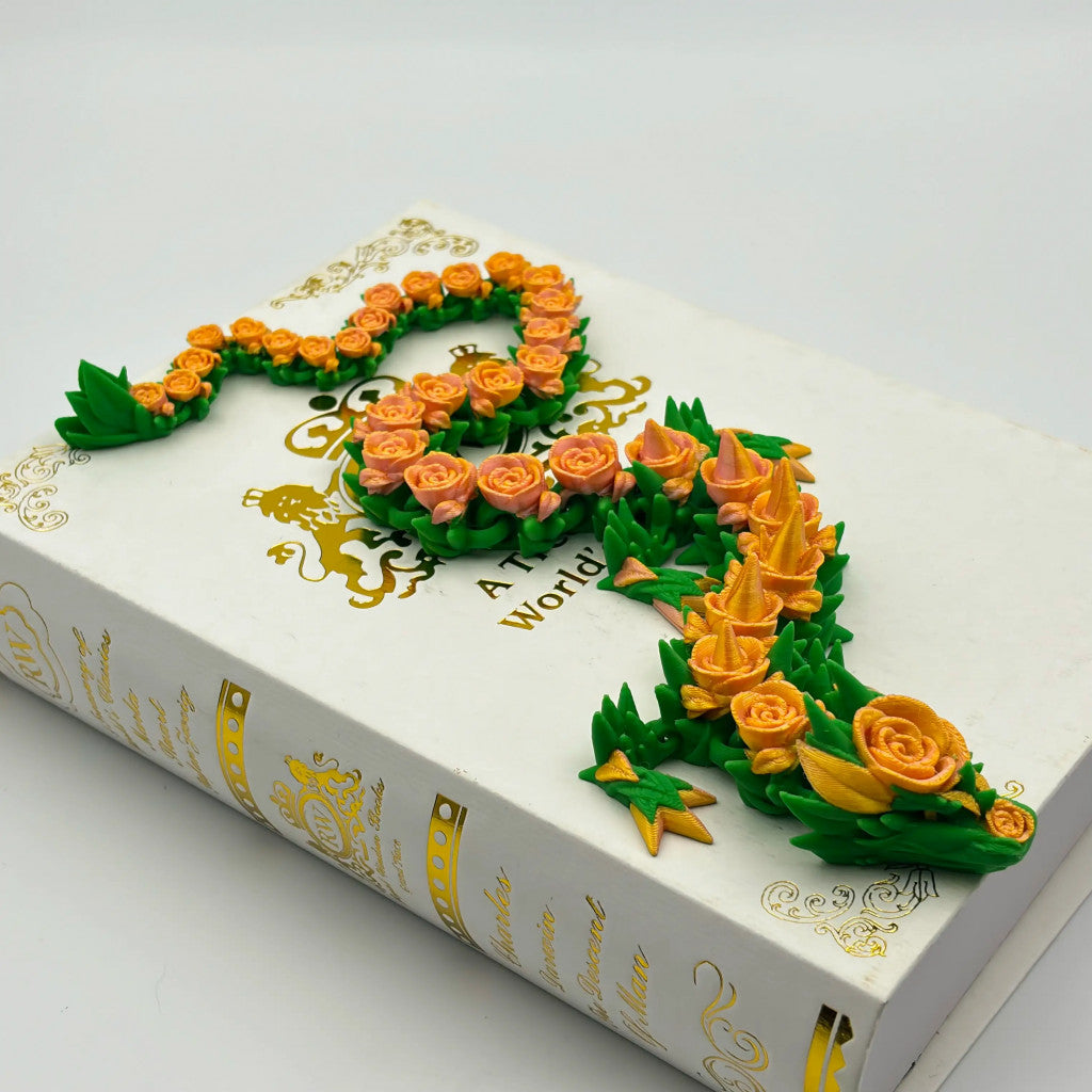 Eco-Friendly 3D Printed Rose Dragon – Flexible PLA Sensory Toy | Fantasy Gift & Home Decor