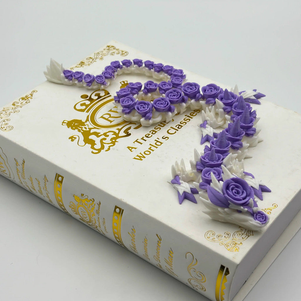 Eco-Friendly 3D Printed Rose Dragon – Flexible PLA Sensory Toy | Fantasy Gift & Home Decor